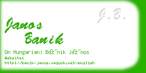 janos banik business card